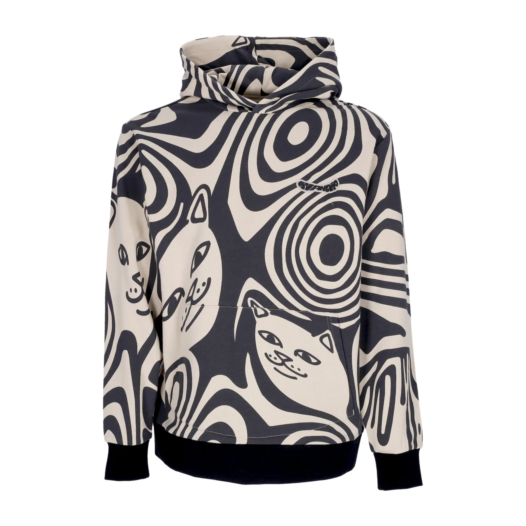 Felpa Cappuccio Uomo Hypnotic Hoodie Black/cream